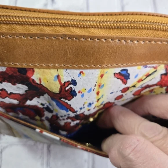Artist Expressions by Sharif hand painted leather purse